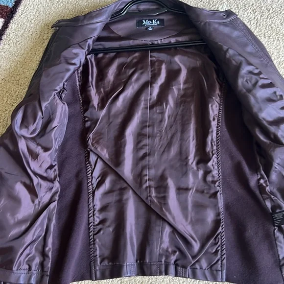 NWOT Mo-Ka by Santa Fe Brown Faux Leather Jacket Full Zip - Women’s M - Picture 16 of 17